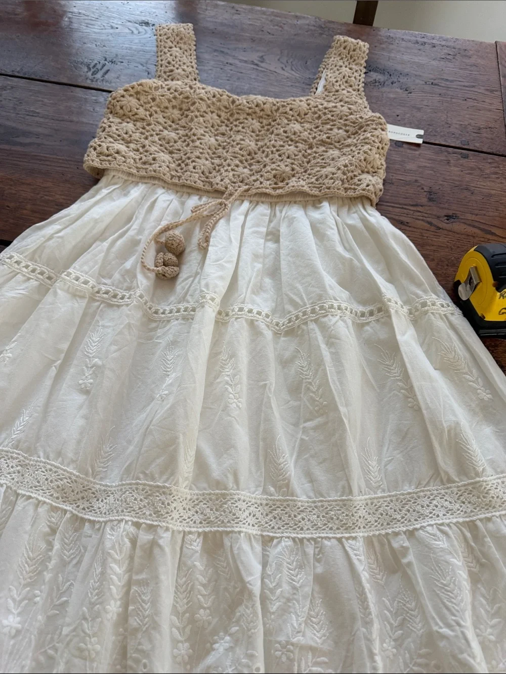 Anthropologie crochet bodice dress